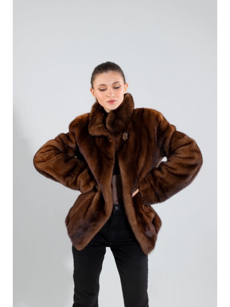 Шуба Автоледі Норка Коричнева Катаріна