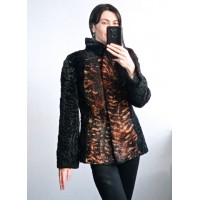 Шуба Каракуль Чорна Полушубок